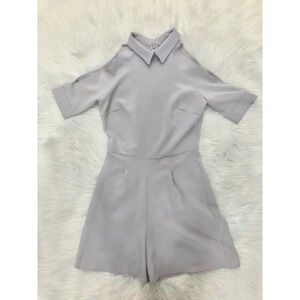 Alter. Collared Short Sleeve Romper Gray 6 Tall